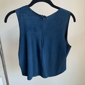 Navy Suede crop top